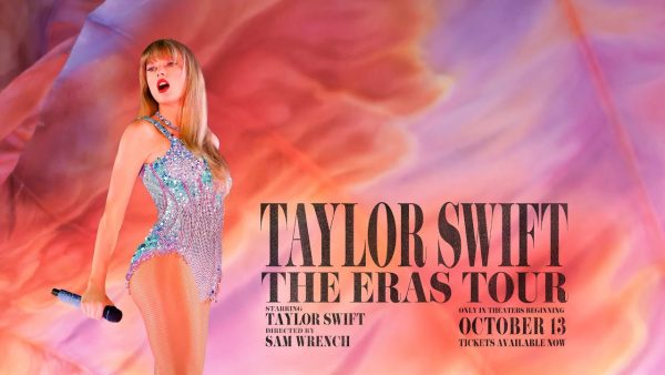 A poster promoting Taylor Swifts The Era Tour.