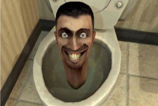 This is a picture of the meme "skibidi toilet".