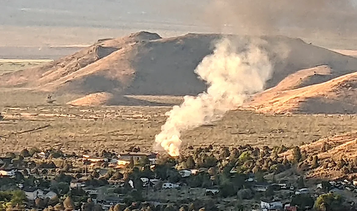 Emergency vehicles respond to a fatal crash on Highway 208 in Topaz Ranch Estates